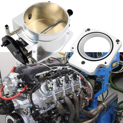 92MM Throttle Body with TPS IAC Sensor and Throttle Body Spacer Adapter Fits for Chevy GM Gen III LSX LS LS1 LS2 LS7 Engine Silver - size: 92MM Silver with TPS & Spcaers