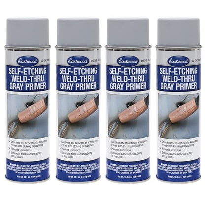 Eastwood Durable Organic Binders Self Etching Weld Thru Gray Aerosol Primer 16.1 oz | 4 Pack