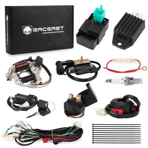 Complete Electrics Wiring Harness Kit for 4 Stroke ATV KLX (50cc 70cc 110cc 125cc) Quad Dirt Bike Go Kart taotao Stator Coil CDI Solenoid Spark Plug
