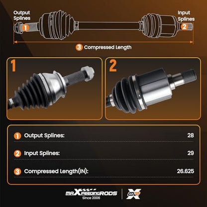 maXpeedingrods Front Left CV Axle Assembly for Acura TL - color: 66-4221 Left