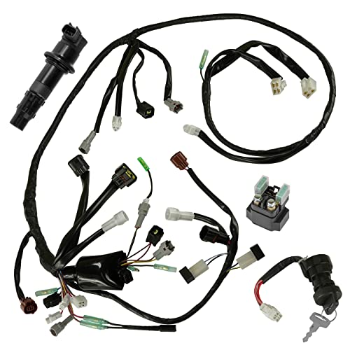 Caltric Wiring Harness Switch Key Coil Starter Relay Compatible with Yamaha YFZ450 Se Le 2004 2005