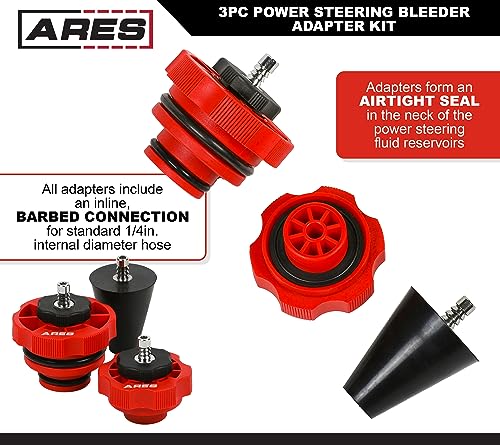 ARES 18069 3-Pc Power Steering Adapter Kit - for Manual Vacuum Pumps
