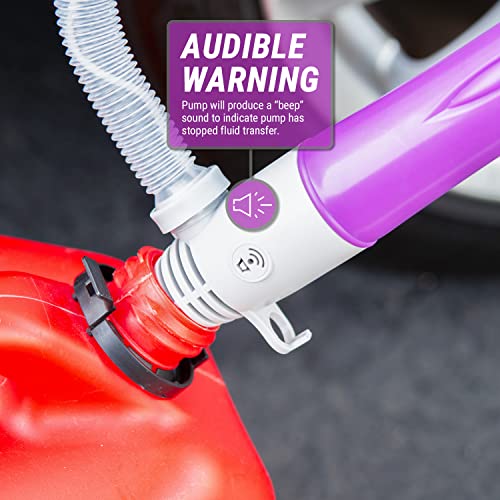 TERA PUMP Automatic Fuel Transfer Pump, 3X More Powerful Battery Operated, Auto-Stop Sensor, No Spills, 2ft Hose, Portable & Powerful Flow Rate at 2.4 GPM For Gas, Diesel (2 D Batteries, Not Included) - style: Auto Stop Pump (D)