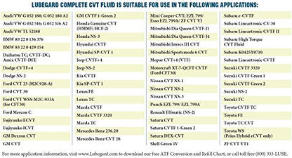 Lubegard 68115 Complete Universal CVT Fluid, 1.25 Gallon - size: 1.25 Gallon