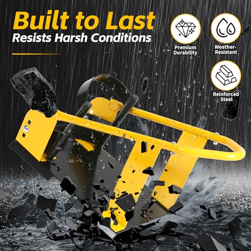 MaxxHaul Adjustable Motorcycle Wheel Chock Stand with Auto-Lock Cradle, Fits 15"–21" Tires – Heavy-Duty Steel Bike Stand for Trailer, Garage & Truck Bed, Includes Mounting Hardware – 70075 - color: Yellow