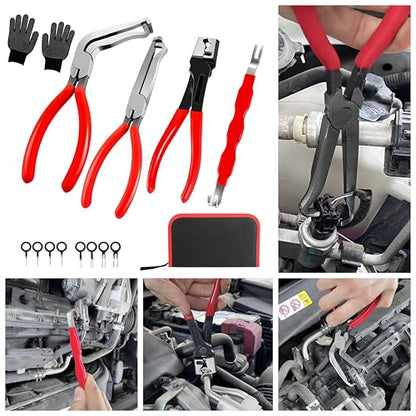 6-Pcs Electrical Disconnect Pliers Set for Cars, Auto Connector Tool