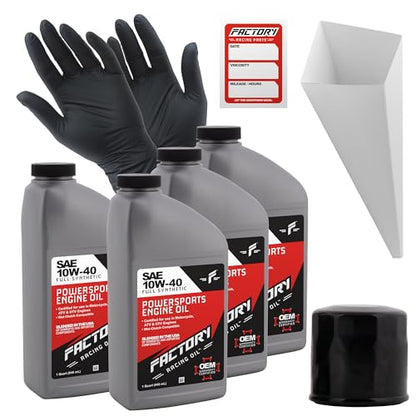 Factory Racing Parts 10W40 Oil Change Kit compatible with Yamaha XTZ12