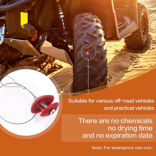 2 Pcs Sidewall Tire Repair Kit for Emergency Off-Road Punctures: Emergency Puncture Plug & Patch Tool Set for ATV, UTV, Tractor & Truck Tires (Red—2pcs) - color: Red—2pcs