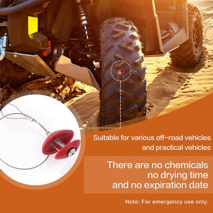 4 PcsSidewall Tire Repair Kit for Emergency Off-Road Punctures:Emergency Puncture Plug & Patch Tool Set for ATV, UTV, Tractor & Truck Tires (Red-4pcs) - color: Red-4pcs