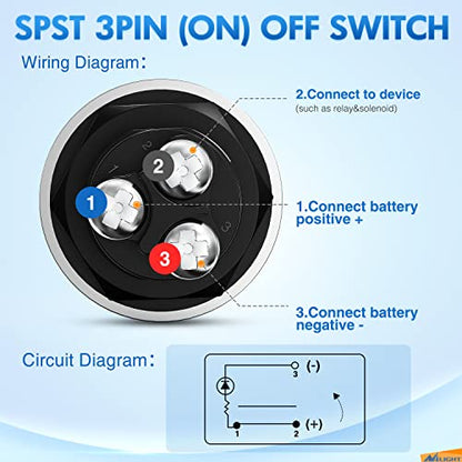 Nilight Start Engine Button 12V DC 50A Red - color: Red Start Engine Button