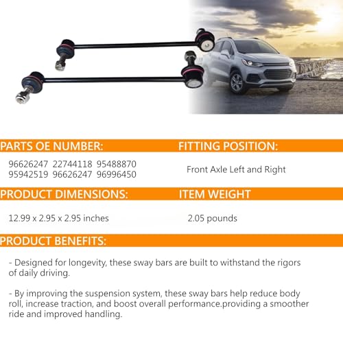 K750682&K750683 Stabilizer Bar Link Front For Buick Encore For Chevrolet Trax OE 96626247,22744118, 95488870, 95942519, 96996450,96626248,22744119,95488871,95942520,96996451 - size: 830397&830437