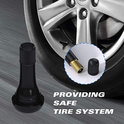 CKAuto TR413 Tubeless Rubber Snap-in Tire Valve Stems, Black, 5 Pcs/Bag - size: TR413