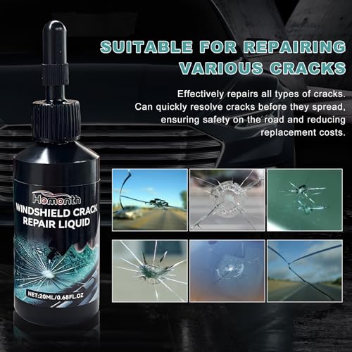 Windshield Crack Repair Kit, Quick Car Window Cracks Gone Glass Scratch Repair Liquid, Long-Lasting Windscreen Filler Tool Resin Fluid for Cracks Chips Star-Shaped Damage - color: 1pcs
