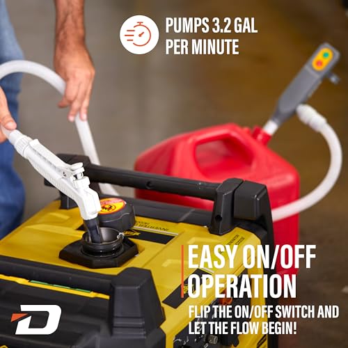 Deway Stick Fuel Pump, Trigger Nozzle, 51in Clear Hose, 4-AA, 3.2 GPM - style: Hand-Trigger Nozzle