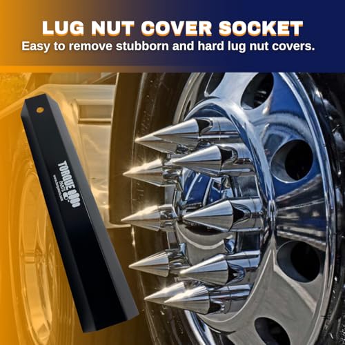 Torque Lug Nut Cover Tool Remover Socket 33 mm for Semi Truck (Universal Fit) for Volvo & International & Peterbilt & Kenworth & Mack & Freightliner Semi Trucks (TR10259)
