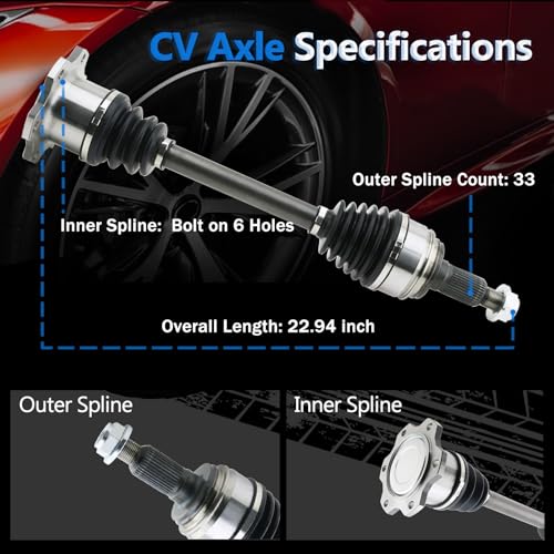 Front CV Axle Fit for 07-13 4WD Chevy Silverado 1500 Sierra 661430 - size: NCV10143