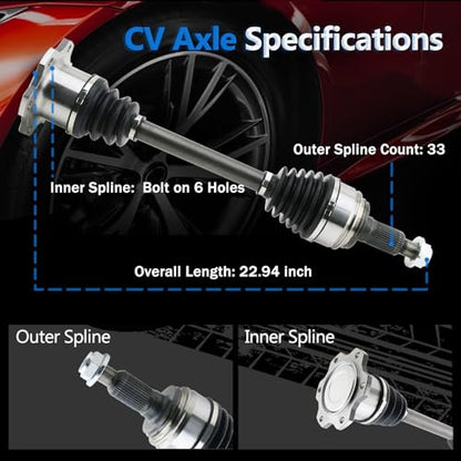Front CV Axle Fit for 07-13 4WD Chevy Silverado 1500 Sierra 661430 - size: NCV10143