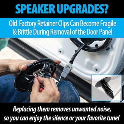 100Pcs Auto Car Fender & Bumper Pro Fastener Clips for GM 1605396, 1595864; Chrysler 6030441; Ford 388577S, W705589-S300 Push Rivets for Splash Shields, Wheel Well, Underbody Panels & More