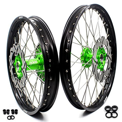 KKE 18'' 21'' Enduro Spoked Wheels For KAWASAKI KX125 / KX250 1993-2002 Discs Complete Rims Set
