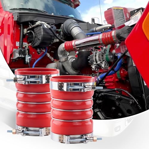 4" X 6" Silicone Charge Air Cooler Hump Hose with Clamps,4Pcs Red - color: Red, size: 4" x 6"