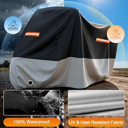 Favoto Motorcycle Cover Waterproof Outdoor All Weather Protection - size: 104"