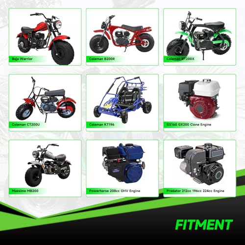 Mini Bike Exhaust Pipe Header Kit Compatible with Predator 212cc 224cc 196cc Non Hemi Coleman CT200U CT200U-EX B200R BT200X KT196 Go Kart Baja MB200 Axis M200 GX160 GX200 Clone Engine Parts - color: A-Colorful