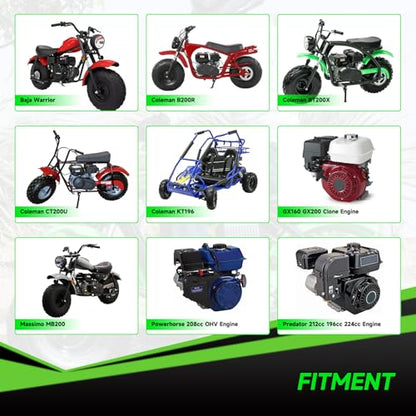 Mini Bike Exhaust Pipe Header Kit Compatible with Predator 212cc 224cc 196cc Non Hemi Coleman CT200U CT200U-EX B200R BT200X KT196 Go Kart Baja MB200 Axis M200 GX160 GX200 Clone Engine Parts - color: A-Colorful
