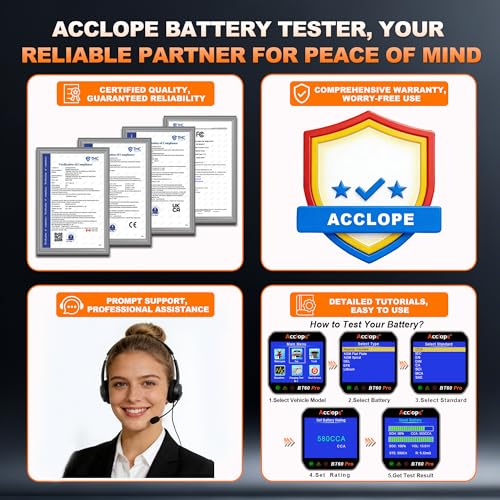BT60 PRO 2-120AH Battery Tester 6V/12V/24V 100-3000 CCA QR Report - color: Black-Grey