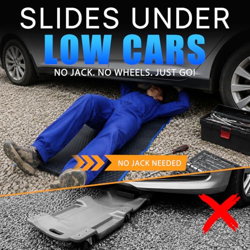 Magic Rolling Creeper Mat Portable Mechanics Mat - color: Blue & Black