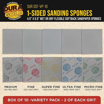 Dura-Gold Double-Sided Sanding Sponge Grit Variety Pack, Box of 20, Grits - style: Variety Pack