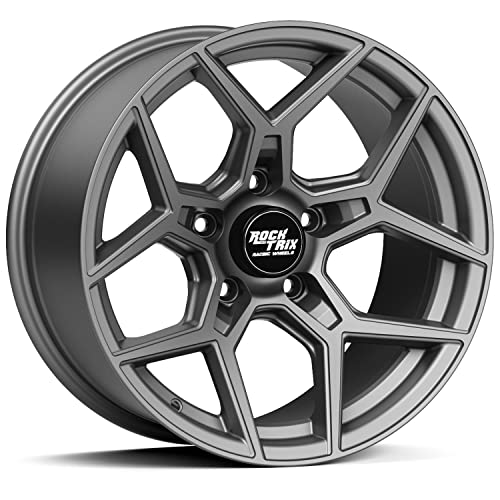 RockTrix RT105 18x9 Off-Road Wheels compatible with Toyota Tundra 2007-2021, Matte Gunmetal 5x150 Rims -12mm Offset for 33-35 Inch Tire Clearance, Fits Sequoia, Land Cruiser, And Fits Lexus LX570 - color: Matte Gunmetal, size: 18x9 -12mm offset
