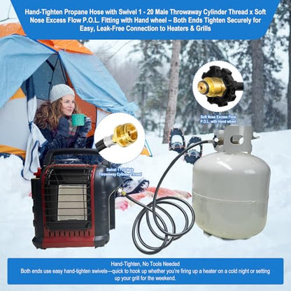 F273704 10FT Propane Hose Fits for Portable Heaters & Grill Etc, Heater Propane Hose with POL Fitting Connect 5-40 lb Propane Tanks, for Grill Propane Hoses, CSA Certified. - style: 273704 10FT Propane Adapter Hose for Heater Series