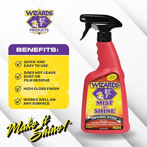 Wizards Motorcycle Quick Detail Kit – 5-Piece Wash & Shine Bundle - color: Motorcycle Quick Kit (5 pc)