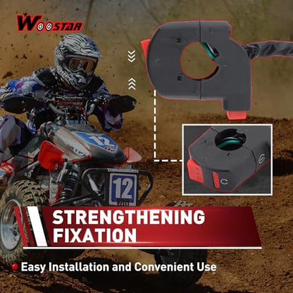 WOOSTAR 7/8" 22mm Handlebar 2 Function Right Start Switch Replacement for 125cc ATV 4 Wheeler Quad Sport Bike Dirt Pit Bike Electric Motorbike Bike - color: 2 Functions