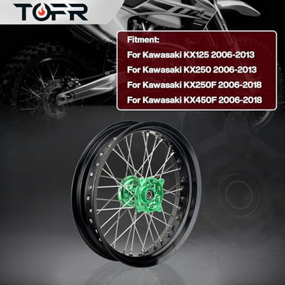 TOFR 17" Front Wheel Rim for Kawasaki KX125 KX250 06-13 KX250F KX450F 06-18 - size: 17" Front