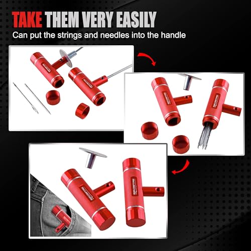 AWELCRAFT 108-Piece Tire Repair Kit – T-Handle Tools with Valve Kit & Case - size: 108 Piece Repair Kit
