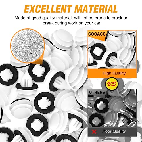 GOOACC 50Pcs Door Trim Panel Clip with Sealer - color: 50Pcs 9mm Clips