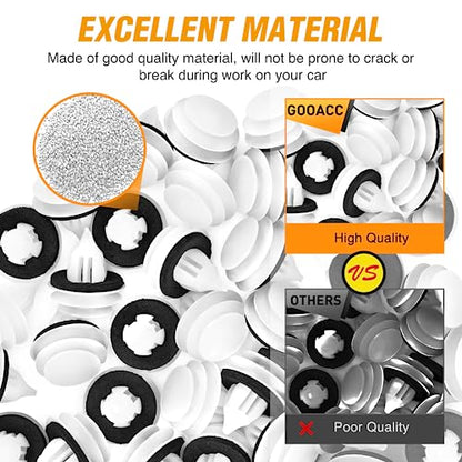 GOOACC 50Pcs Door Trim Panel Clip with Sealer - color: 50Pcs 9mm Clips