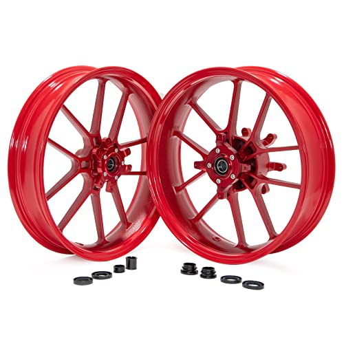 TOFR 17" Wheels Rims for Honda CRF250R 2014-2024 CRF450R 2013-2024 - color: Red, size: Front Rear 14-24