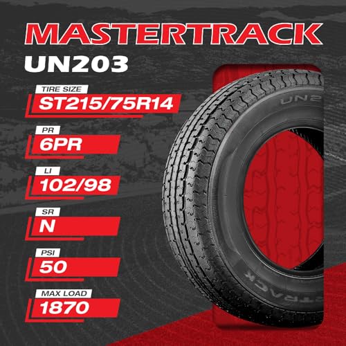 Set of 4 UN203 ST215/75R14 102N 6 Ply Load Range C Radial Trailer Tires - size: ST215/75R14 6Ply