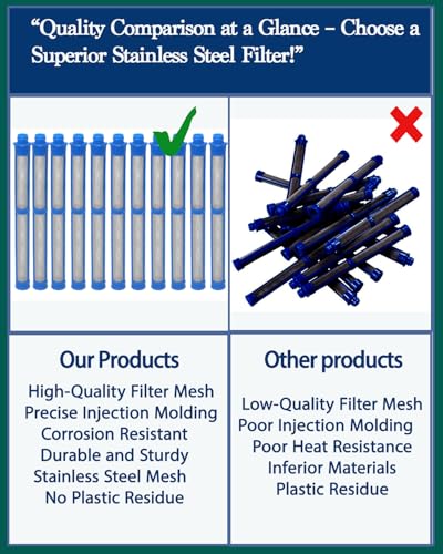 287033 Airless Spray Gun Filter 100 Mesh Blue (11-Pack), Compatible with Graco Contractor PC, II, FTx, Silver Plus & More – Durable Black High-Pressure Paint Sprayer Filters 100Mesh