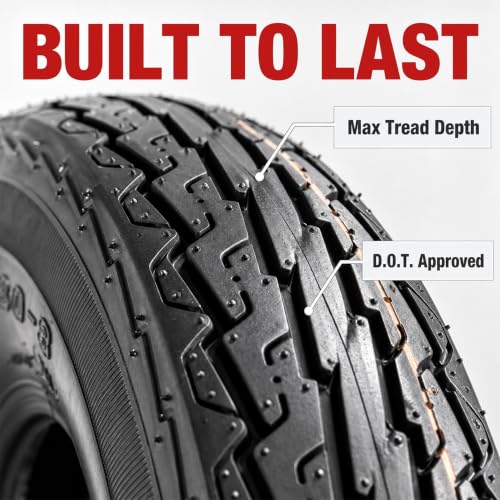 eCustomrim 2-Pack 4.80-8 480-8 8 Inch 6-Ply Bias Trailer Tire Load Range C