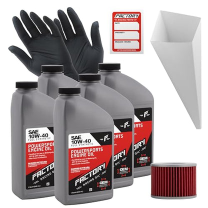Factory Racing Parts 10W40 Oil Change Kit compatible with Kawasaki ZG1200
