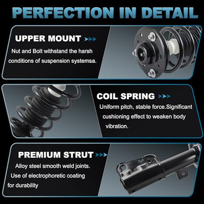 Front Struts Assembly Compatible with 2010-2017 Chevy Equinox GMC Terrain Coil Spring Shocks Absorbers 272527 272526