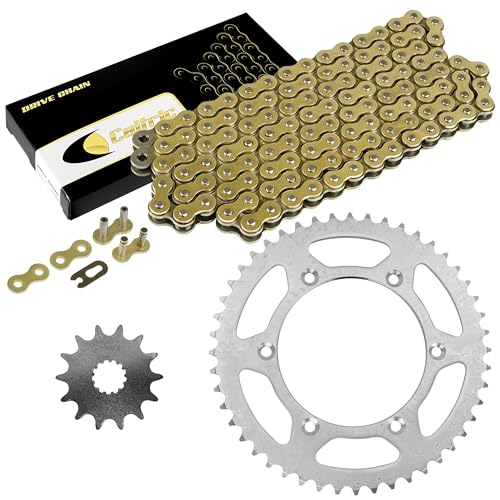 Caltric Drive Chain & Sprockets Kit Compatible with Yamaha Yz250 Yz-250 Yz 250 1999-2017 / YZ426F 2000 2001 2002 / YZ450F 2003 2004