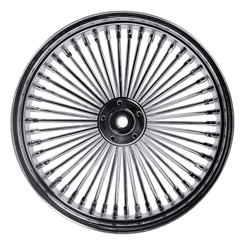 FatFlex 18"×4.25" Wide Rear Wheel Fat Spokes for Harley - style: 18"x4.25", Chrome+Chrome+Chrome(WITH ABS)