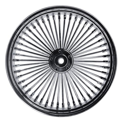 FatFlex 18"×4.25" Wide Rear Wheel Fat Spokes for Harley - style: 18"x4.25", Chrome+Chrome+Chrome(WITH ABS)