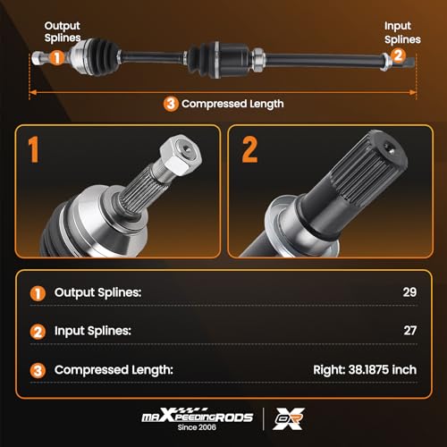maXpeedingrods Front Right CV Axle Assembly for Nissan Rogue - size: for 66-6287