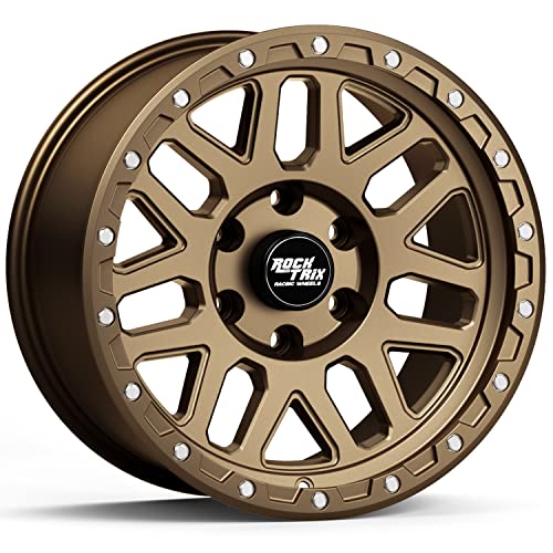RockTrix RT110 17 Inch Wheel 17x9 6x139.7 6x5.5, 12mm Offset, Matte Bronze - color: Matte Bronze, size: 17x9 -12mm offset