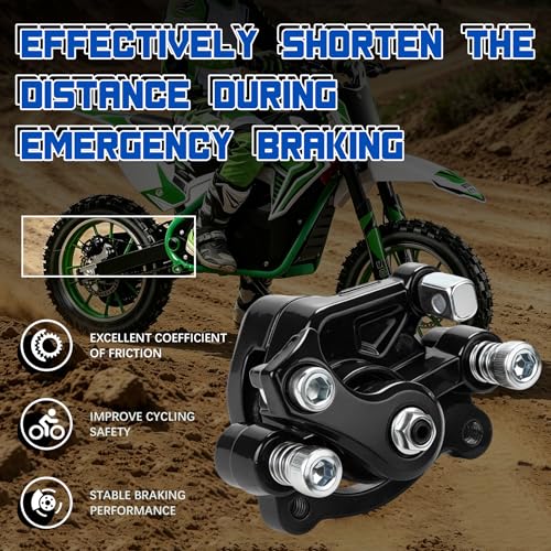 Mini Bike Rear Brake Caliper with Brake Pads for Coleman CT100U CC100X RB100 B100 Baja DB30 Dirt Bug Motovox MBX10 MBX11 105cc 99cc 97cc 79cc 2.5hp 2.8hp Monster Moto MMB-80 MM-B105 Parts (BLACK) - color: Black